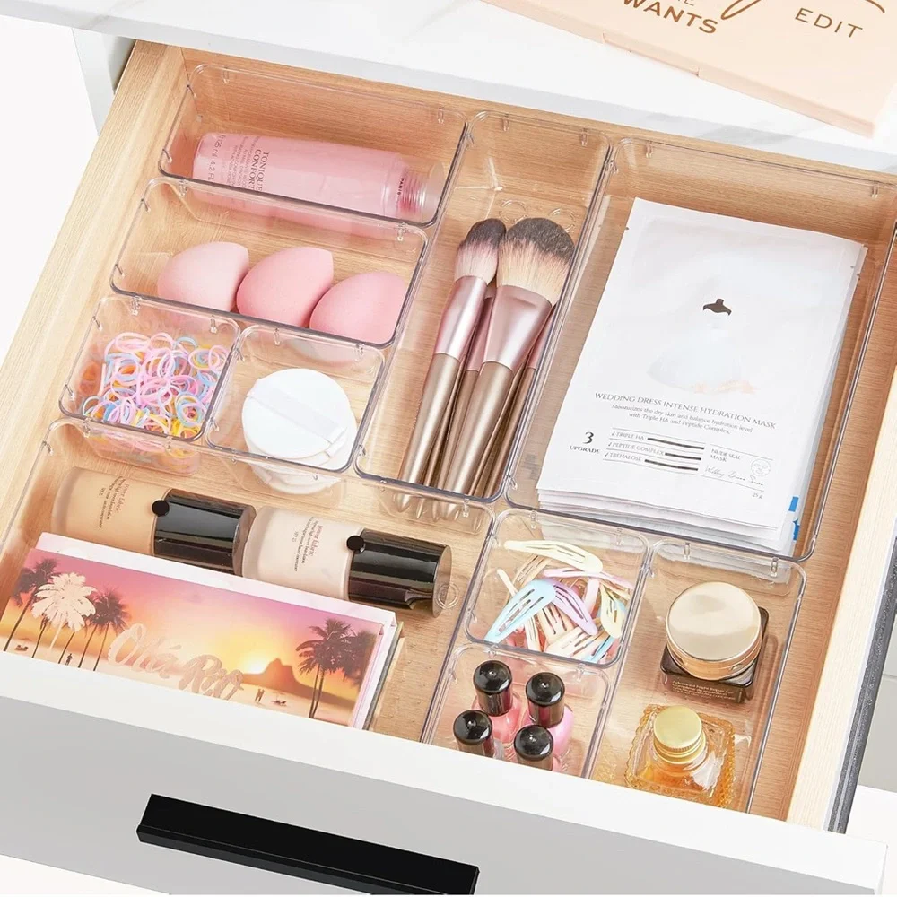 Clear plastic drawer organizer - 25pcs